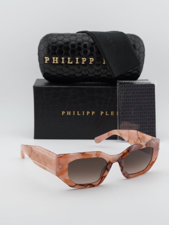 Philipp Plein SPP066M 06Z8 Geometric Sunglasses – Opaline Pink / Grey main image 4